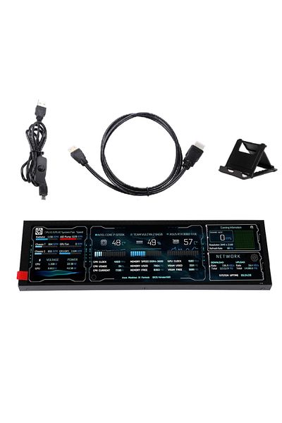Choice مع حافظة سوداء جديدة، شاشة LCD طويلة مقاس 8.8 بوصة بدقة 1920*480، لوحة تشغيل HD-MI، مساعد الشاشة الثانوي