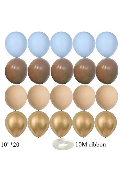 Choice 10inch 20pcs 7FER 15/20PCS 10inch Retro Blue Series Balloon Sets for Boy's Bear Birthday Wedding Bab