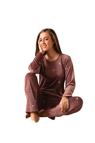 Sude Women's Winter Velvet Pajama Set 536- 1 Piece