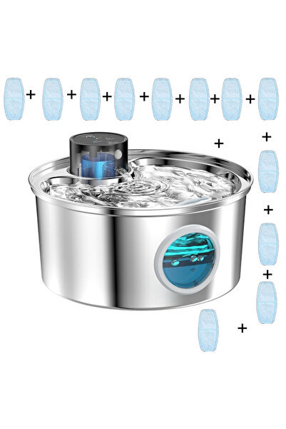 Choice Pet Water 12chip Stainless Steel Wireless Cat Water Fountain Charging ...