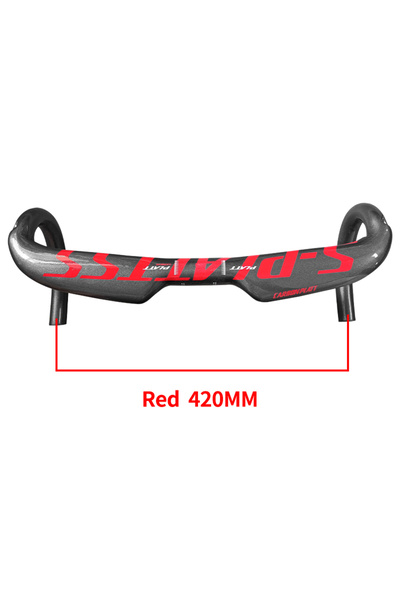 Choice مقود دراجة كربون أحمر 420 مم، مقاس 400/420/440 مم، مقود دراجة داخلي لامع