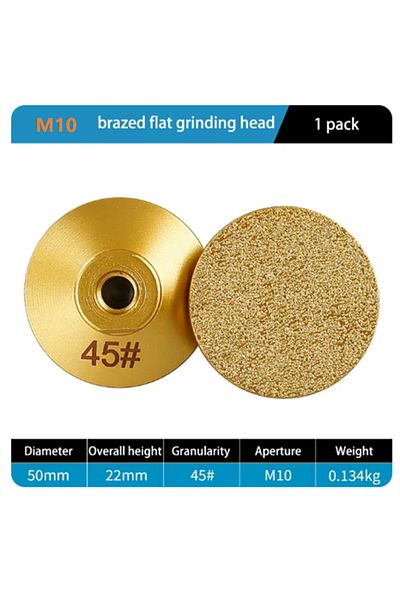 Choice 1pcs M10-45 Grit M10 Diamond Brazed Flat Grinding Head Marble Stone Countertop Trimming Rough Polish