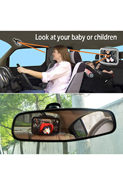 Choice Baby Car Mirror Adjustable Car Back Seat Rearview Facing Headrest Mount Child Kids Infant Baby Sa...