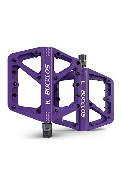 BUCKLOS دواسات دراجات M2-PURPLE مسطحة من النايلون المتين، دواسات دراجات جبلية...
