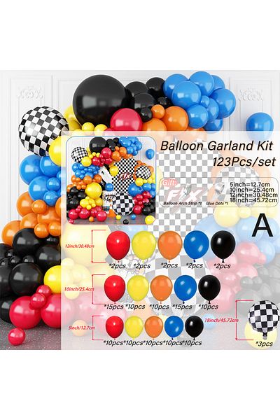 Choice Other WR-000143-A Sport Balloons Arch Garland, Latex Multicolor Garland Kit for Sports Theme Party G