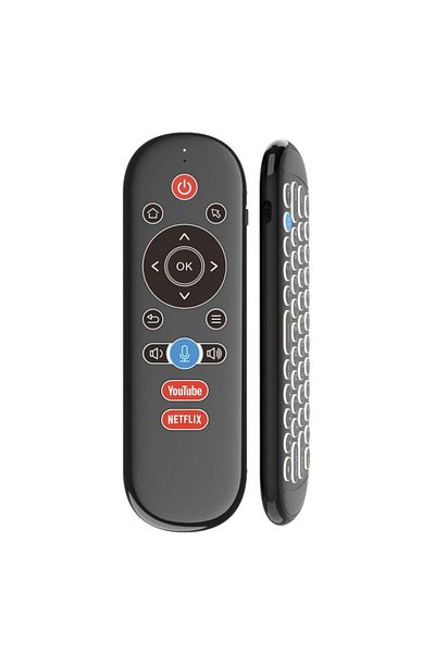Choice English-Backlit W1 PLUS Air Mouse Remote Control 2.4G RF Wireless Mini Keyboard Smart Gyroscope Keyb