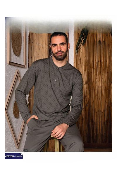 Sude men'S Single JerSey Long Sleeve PAjAmA Set - A 803/191 - 1 Piece