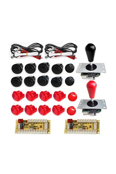 Choice 2P black red Game Arcade joystick DIY Kit Zero Delay USB Controller SANWA 8 Way Joystick 24/ 30mm Pu