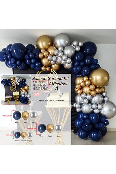 Choice Other 91pcs Latex Multicolor Metal Balloon Garland Arch Kit, Wedding, Birthday, Holiday , Anniversar