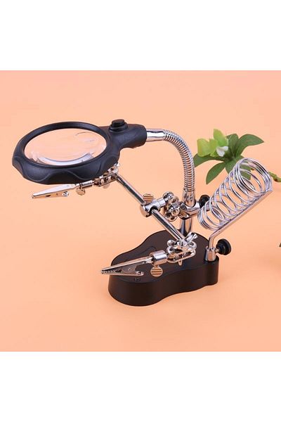Choice Desktop Magnifier Welding Magnifying Glass LED Holder Soldering Repair Tool Loupe Third Hand for ...