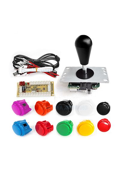Choice 1P Mixedcolor Game Arcade joystick DIY Kit Zero Delay USB Controller SANWA 8 Way Joystick 24/ 30mm P