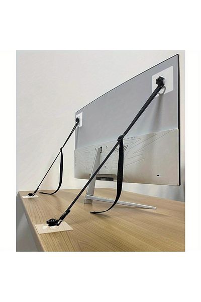 Choice JJ352 2 Pack Adjustable TV Safety Straps,No-Drill Adhesive Anti-Tip Furniture Anchors for Baby Proof