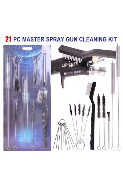 Choice WENXING 21Pcs Long Handle Airbrush Cleaning Brush Multi-Purpose Nozzle Brush Set Mini Brushes&Nee...
