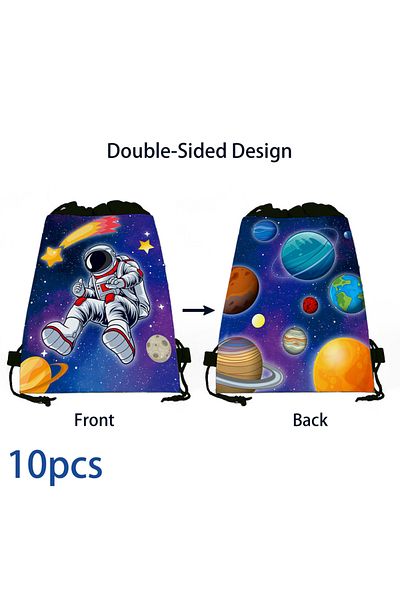 Choice 34x27cm Wf038-a-10pcs Cosmic Planet Space Non-woven Gifts Bag Birthday Drawstring School Backpack Ki