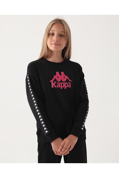Kappa Authentic Bernard Girl's Black Oversize Fit Sweatshirt