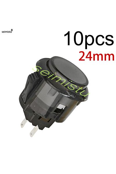 Choice 10pcs 24mm black 10pcs Clear Push Button 24mm 30mm Durable Multicade Video Game Console Copy Sanwa O
