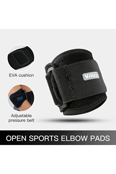 Choice AB088-BK 1 قطعة من وسادات دعم مرفق التنس القابلة للتعديل حزام لاعب الج...