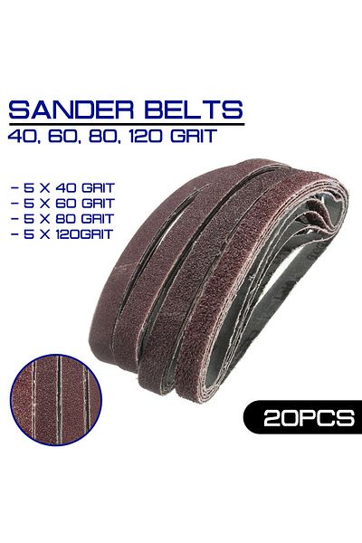 WIDEEP 20pcs/pack For Air Belt Sander Powerfile Sanding Sander 13mm X 457mm Belts Paper Mixed Grit 40 60...