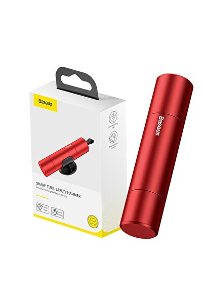 Choice مطرقة أمان للسيارة من BASEUS، حمراء اللون، لكسر زجاج النوافذ في حالات ...