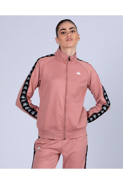 Kappa 222 Banda Wanniston Slim Women's Pink-black Slim Fit Zippered Tracksuit Top