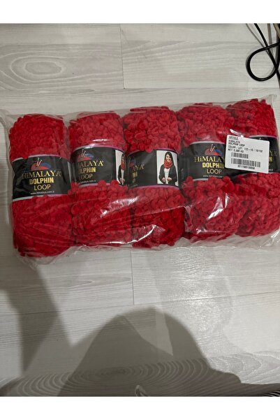 SÜSLÜTASARIM Himalaya dolphıne loop(kadifeli kuzu ip)500 gram (kırmızı)