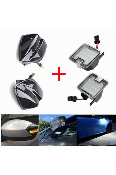 Choice set For Ford S-Max 2015-2020 Kuga C394 08-12 C-Max 11-19 2X LED Dynamic Turn Signal Light Side Mirro
