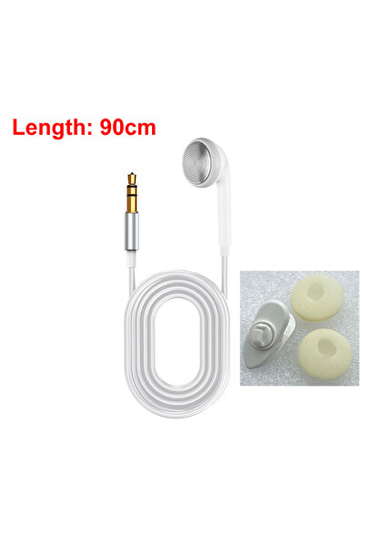 Choice سماعة أذن أحادية عالية الجودة مقاس 3.5 مم، بيضاء (90 سم)، سماعة أذن أح...
