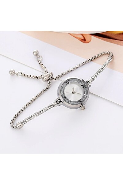 Choice silvery white 2024 Fashion Women's Wristwatch Gold Bracelet Small Dial...