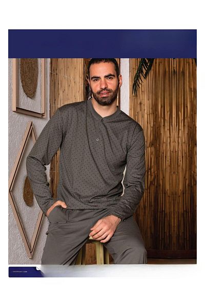 Sude men'S Single JerSey Long Sleeve PAjAmA Set - A 803/191 - 1 Piece