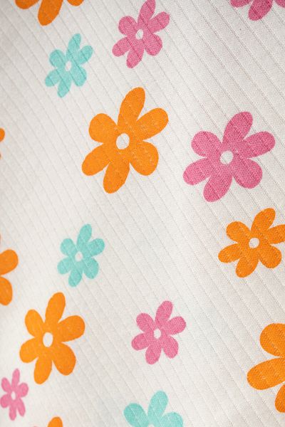yukobaby bebeğiniz için en doğalı Floral White Natural Cotton 80X90 cm Single Layer Baby Blanket