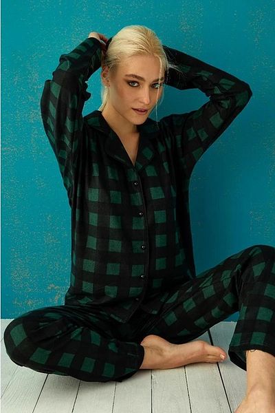 Pijamoni Σετ γυναικείες πιτζάμες σουέτ 56602 - Μπροστινό κουμπί, 1 τεμάχιο