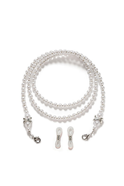 Choice سلسلة نظارات شمسية من اللؤلؤ الأبيض، تُلبس على الرقبة، حبل من الخرز، أ...