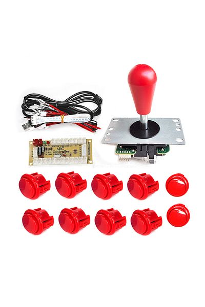 Choice 1P red Game Arcade joystick DIY Kit Zero Delay USB Controller SANWA 8 Way Joystick 24/ 30mm Push But