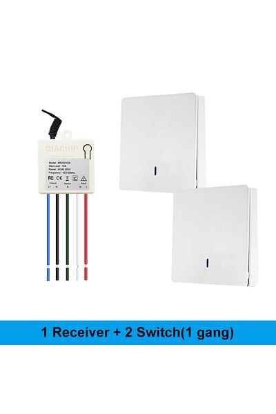 Choice1 مفتاح إضاءة ذكي 1R 2W 433Mhz مزود بزر ضغط LED للتحكم عن بعد لاسلكي عالمي بتيار متردد 90~250 فولت 1