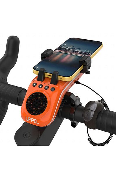 Choice Orange UPPEL 10 in 1 Bike Light 5000mAh Rechargeable Front Lamp Bicycle Phone Holder with Bluetooth