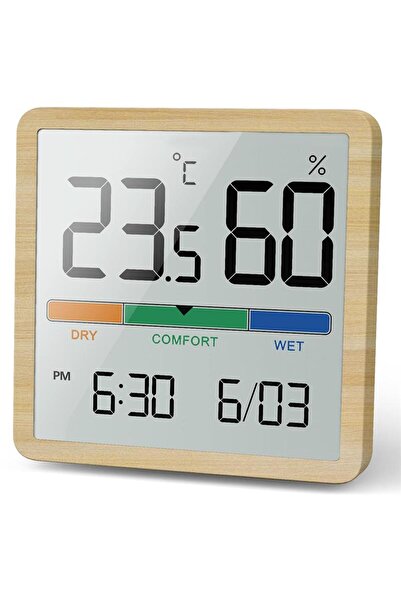 Choice1 مقياس درجة الحرارة والرطوبة الرقمي الجديد من NOKLEAD خشبي للمنزل الدا...