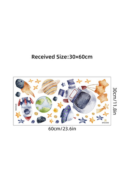 Choice BR63996 ملصقات حائط على شكل رائد فضاء وكوكب وقمر ونجمة لخلفية غرفة الأ...