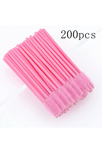 Choice1 200 قطعة من فرش الرموش الوردية للاستخدام مرة واحدة، أدوات تمديد الرموش، فرشاة الحواجب، عصا الماسكارا، أداة التطبيق