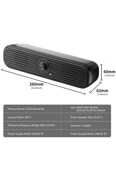 Choice black COOMAER Surround Desktop PC Speaker Home Stereo 3.5Aux USB Soundbar System Computer TV Phone H
