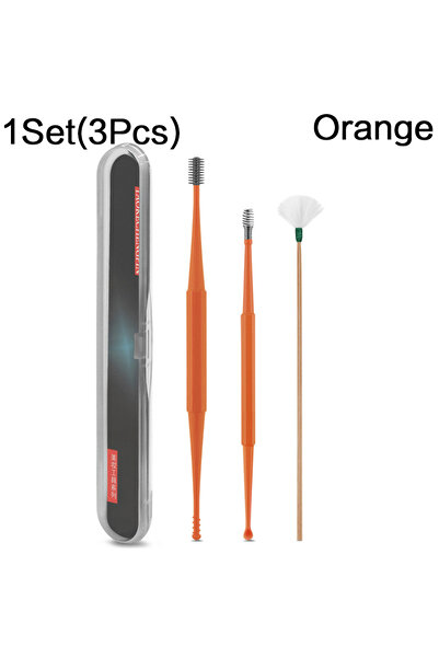 Choice برتقالي 1 مجموعة JJYY عود أذن ناعم من السيليكون ذو طرفين ومزيل شمع الأ...