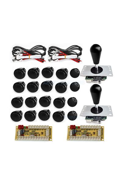 Choice 2P black black Game Arcade joystick DIY Kit Zero Delay USB Controller SANWA 8 Way Joystick 24/ 30mm