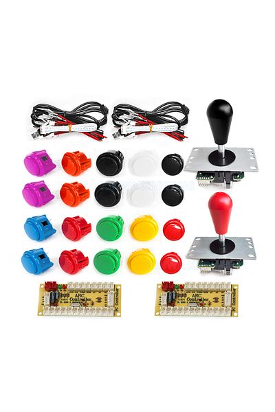 Choice 2P Mixedcolor Game Arcade joystick DIY Kit Zero Delay USB Controller SANWA 8 Way Joystick 24/ 30mm P