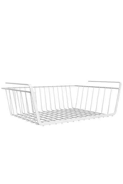 Choice 1pc white 1pc White/Black Hanging Net Basket Iron Material Large Capacity Hanging Under Cabinet Wall