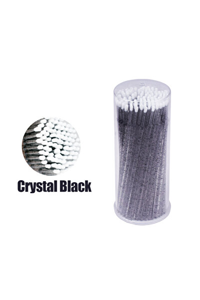 Choice1 100PCS Crystal Black Grafted Eyelash Lengthening Cleaning Cotton Swab Eyelash Lifting Glue Remover A