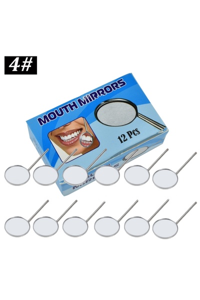 Choice 4 (علبة من 12 قطعة) 12 قطعة/علبة مرآة فموية للأسنان، رأس مخروطي من الف...