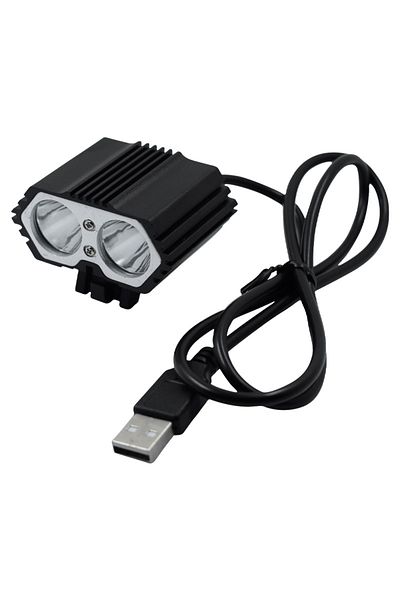Choice Black LED Bike Front Light 2000 lumens USB Direct Plug-in for Night Riding Lamp 3 Gear Adjustable Bi