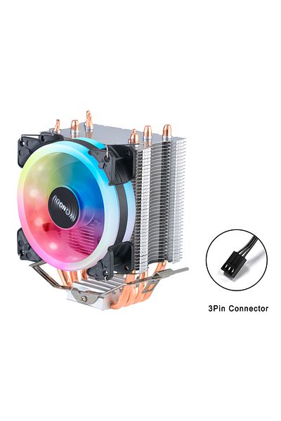 Choice A-RGB AM4-AM3 1 Fan 3Pin with Lamp Cpu Cooler X99 4pin 90mm Radiator IWONGOU 4 Heatpipes Computer 4p