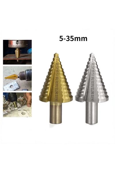 Choice 5 - 35mm Hss High - Speed Steel Step Drill Bit: Ideal For Wood & Metal Drilling, Industrial Reame...