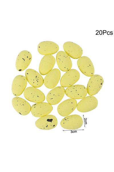 Choice B03 20pcs Mini Easter Eggs Foam Yellow Eggs with Spots Artificial Quail Egg Happy Spring Party Ornam