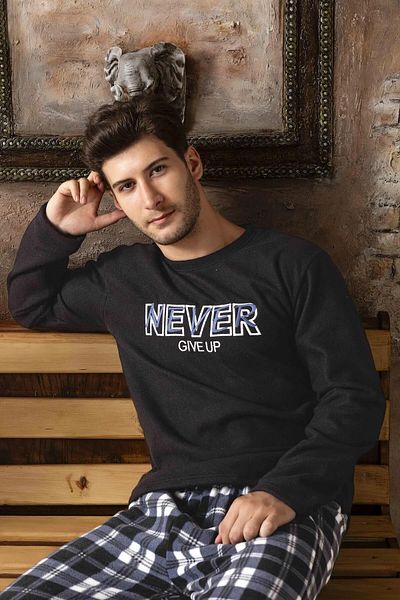 Sude Ανδρικά Σετ Πυτζάμες Winter Fleece A100/34 - 1 Τεμάχιο